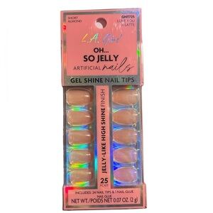 L.A. Girl Oh…So Jelly Love You Latte Short Almond Gel Shine 25 pc Press-On Nails